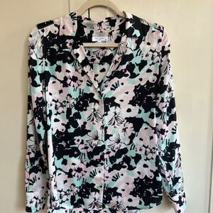 Equipment Blouse - Adalyn in mint frost floral print - size small